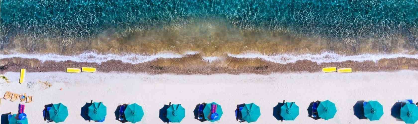 Rows of beach umbrellas JPEG