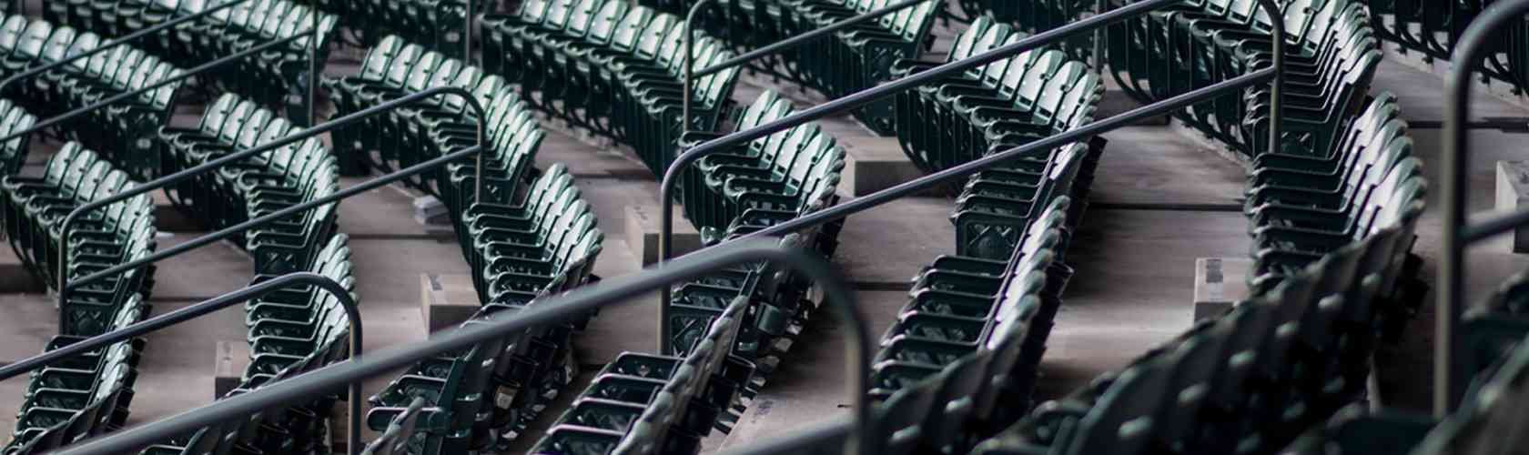 Rows of stadium chairs